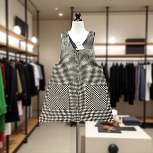 Zara Black and White Checkered Kids mini Dress